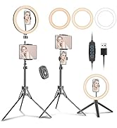[Newest Version] PEYOU 12" Selfie Ring Light with 60" Tripod Stand & 2 Phone Holders, Multifuncti...