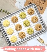 Deedro Baking Sheet with Rack Set [2 Sheets + 2 Racks], Stainless Steel Cookie Half Sheets Baking...