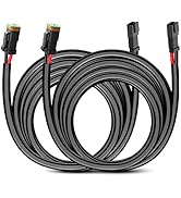 Nilight 2PCS 16AWG 10 Feet Wiring Harness Extension Kit, Extended Plug and Play 2-pin Socket DT C...