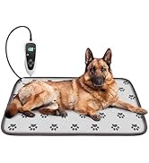 GOLOPET Large Dog Heating Pad 34x21in with Smart Thermostat Switch and Power Line Protection Tube...