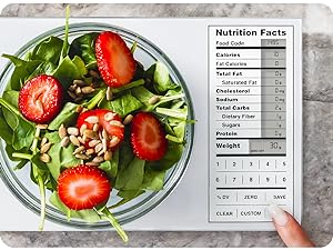 View total nutrition facts digital food scale macros scale for food planning