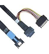 LetLinkSo PCIe 5.0 MCIO x4 to EDSFF 1C Cable for E1.S E1.L E3.S E3.L SSD with 15P Power, 1.6ft(50...