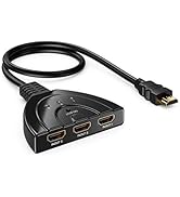 Dingsun HDMI Switch, Dignsun 3 Port HDMI Switch with Pigtail Cable Supports Full HD 4K and 3D Vid...