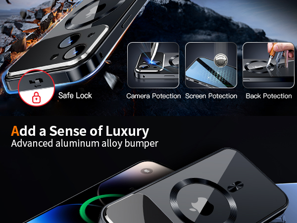 iphone 14 promax phone case magsafe magnetic 360°full body protection with privacy screen 