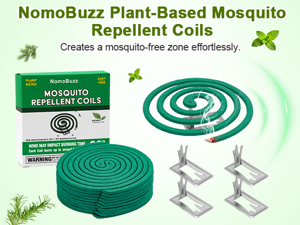 NomoBuzz Plant-Based Moquito Repellent Coils