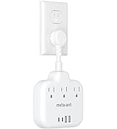 Multi Plug Outlet Splitter, 0.2ft Ultra-Short Cord Power Strip, 3 Outlets, 4 USB Ports, Multiple ...