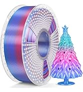 SUNLU Silk Rainbow PLA Filament, Multicolor Silk 3D Printer Filament 1.75mm +/- 0.02mm, Fast Colo...
