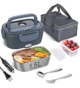 Vabaso Electric Lunch Box Food Heater, Electric Heating Lunch Boxes Lunch for Adults/Men/Car/Truc...