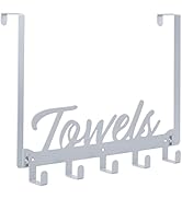 Azmoncy 1 Pack Over The Door Hooks, Towel Rack for Bathroom Towel Holder for Hanging Heavy Duty, ...