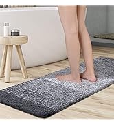 KMAT Long Bathroom Rugs Microfiber Bath Mat 59"(W) x 20"(L),Luxury Soft Shaggy Shower Rug, Non-Sl...