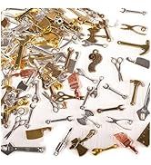 stino Metal Charms for Jewelry Making 100gram, Bulk Tibetan Silver &amp; Gold Trinkets for Earring Ne...