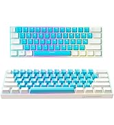 KRAKEN KEYBOARDS ICE Edition Kraken Pro 60 | White & Blue 60% HOT SWAPPABLE Mechanical Gaming Key...