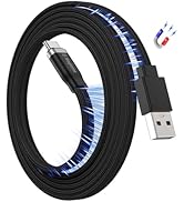Magtame Magnetic Coiled USB A to USB C Cable 27W, 3.3FT Self-Coiling Charging Cable, Flat Tangle-...
