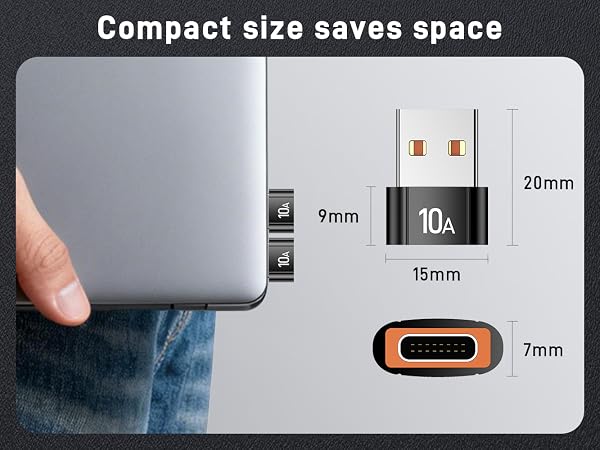 usb male to usb c female adapter 10 pack