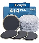 Kayzn Furniture Sliders Multi-Surface 2-in-1 Reusable Moving Pads for All Floor Types - 4 Pack 5"...