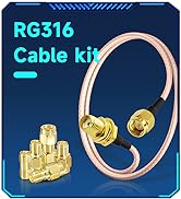 Superbat SMA Male to SMA Female RF Coaxial Coax Cable 12inches + 5pcs RF Coax Adapter Kit, SMA Ca...