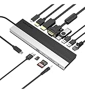 WAVLINK USB C Docking Station, 12-in-1 Triple Display Type C Adapter with HDMI, DisplayPort,VGA,E...