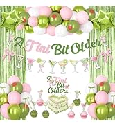 A Tini Bit Older Birthday Decorations, Green Pink Glitter Tiny Bit Older Banner Olive Balloons Ga...