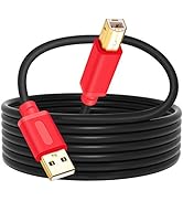 Tan QY Printer Cable 12Ft, USB 2.0 High Speed Gold-Plated Connectors Printer Scanner Cable Cord A...