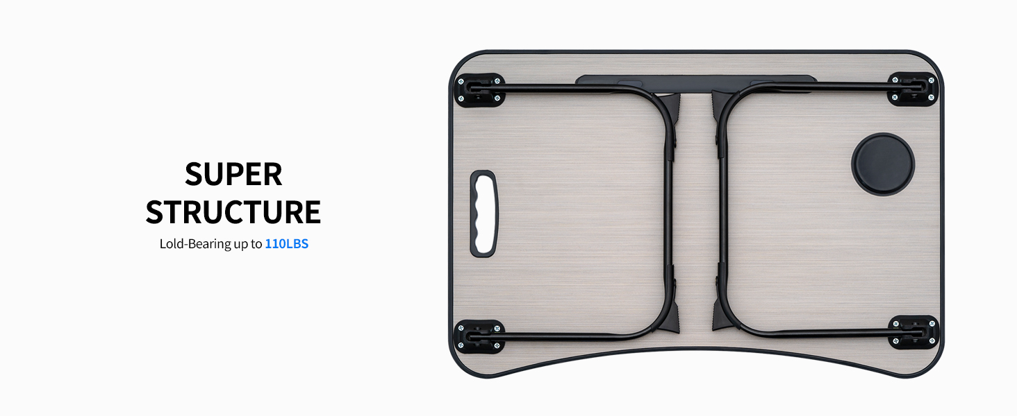 ZEAPTAC Laptop Bed Desk, Foldable Lap Table, Portable Study Table