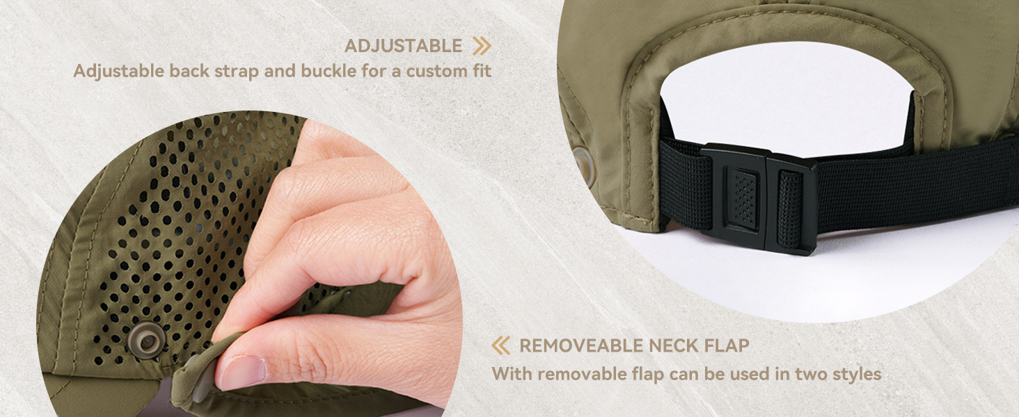 kahki cap with nack flap