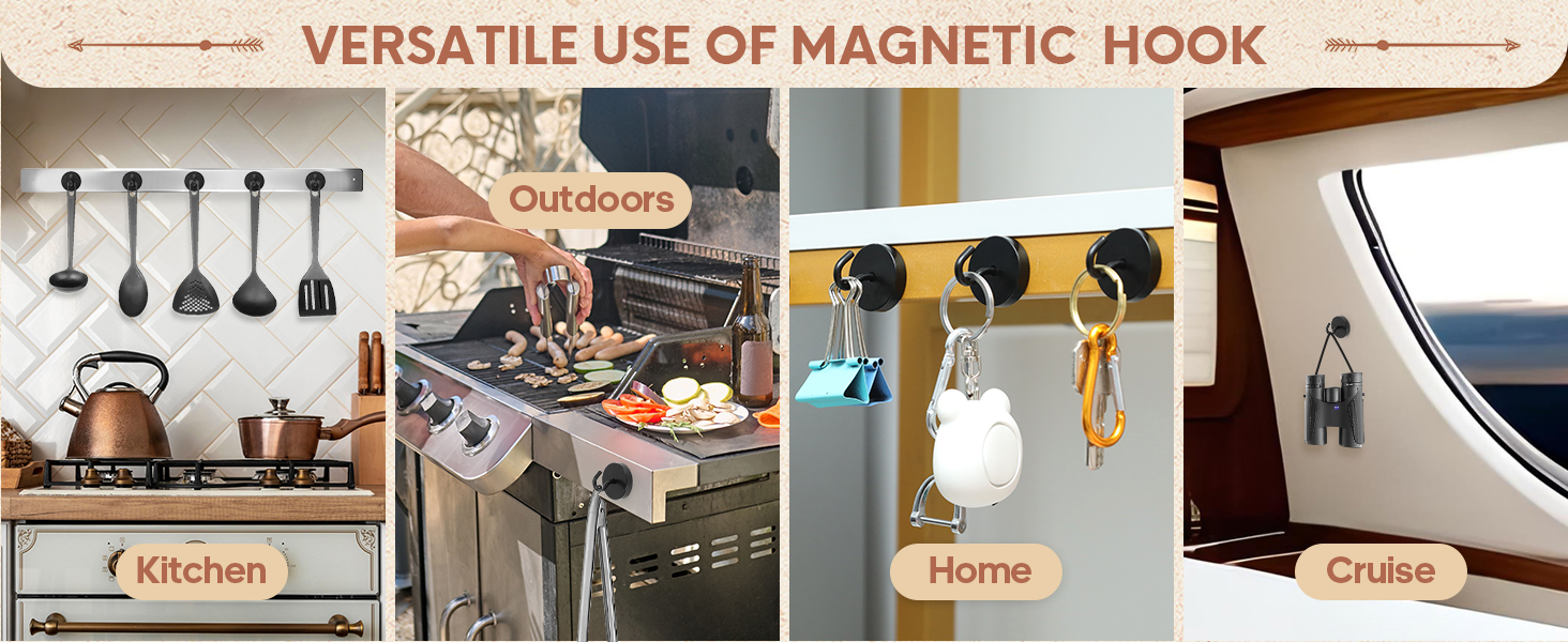 Versatile uses of Neosmuk black magnetic hooks