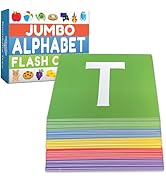 THE BAMBINO TREE Jumbo Alphabet Flash Cards - 11" x 8" Big Thick ABC Flash Cards for Kids Ages 3-...