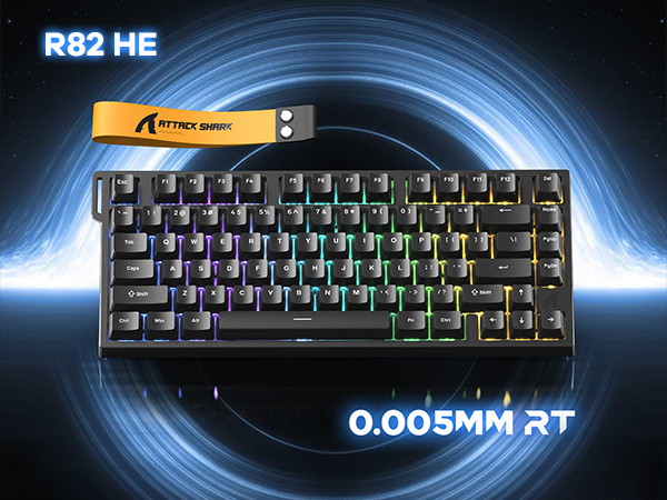 ATTACK SHARK R82HE Rapid Trigger Wired Mechanical Gaming Keyboard TKL NKRO with 8K Polling