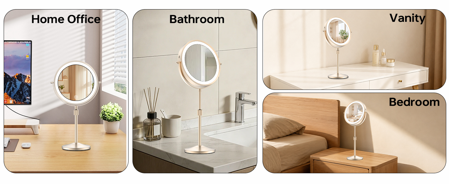 height adjustable makeup mirror