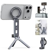Magnetic Phone Tripod,360°Rotating Adjustable Travel Tripod Mount,Foldable Cell Phone Stand with ...