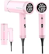 Foldable Hair Dryer 150000 RPM,1600W Ceramic Ionic Professional Hair Blow Dryer with Diffuser &amp; L...