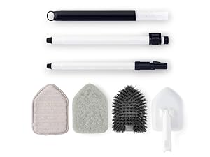 shower scrubber for cleaning with a padded handle that's easy to hold even when wet