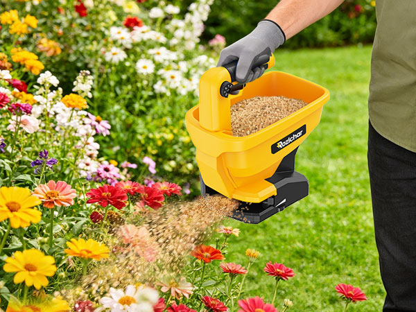 battery powered seed spreader