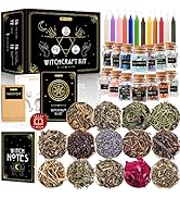 Witchcraft Supplies Kit for Witch Altar 54PCS - Spell Candles for Witches - Crystals Spell Jars f...