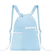 BAVELOE Drawstring Backpack with Mesh Pocket Water Resistant String Beach Swim Sports Gym for Wom...
