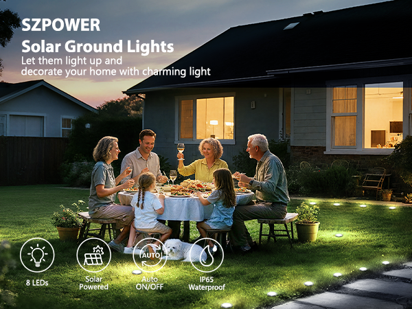 SZPOWER Solar Ground Lights Let them light up and decorate your home with charming light