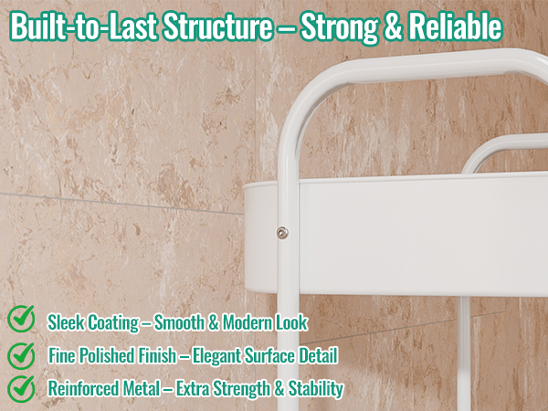 3-Tier Metal Rolling Cart 