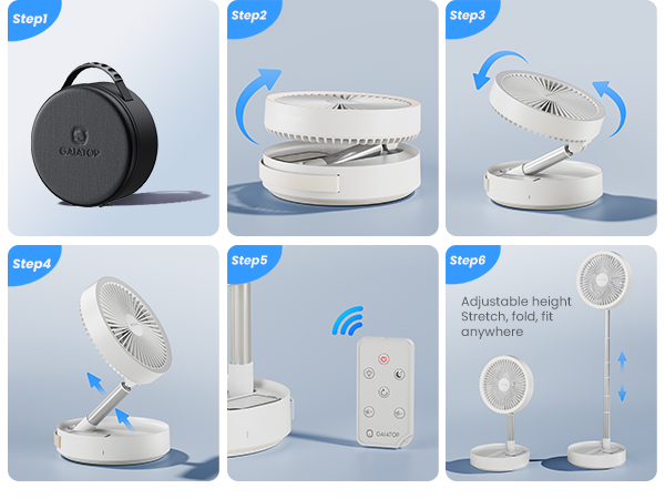 portable pedestal fan with remote pedestal fans outdoor fan camp fan quiet fan 74h runtime light