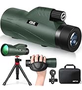 12x56 High Power Monocular Telescope with Smartphone Adapter Tripod Bag, Lightweight Monoculars f...