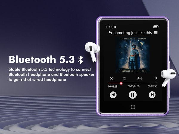 64GB MP3 Player with Bluetooth 5.3,Portable MP3 Player with Speaker for Kids