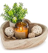 Hanobe Decorative Dough Wood Bowl: Small Heart Shaped Bowls for Table Decor - Neutral Wooden Bowl...