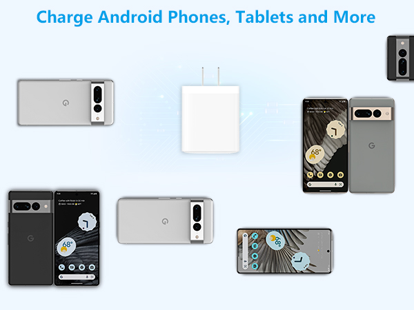 2Pack 60W 4Port USB C Wall Charger Block Dual PD&QC Power Type C Fast Charging Adapter USB-A Charger