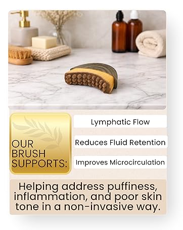 Lymphatic Contour Face Brush, Facial Brush for Lymphatic Drainage, Dry Lymphatic Massage Brush
