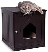 BirdRock Home Decorative Cat House &amp; Side Table - Cat Home Covered Nightstand - Indoor Pet Crate ...
