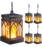 KOOPER 4 Pack Solar Lanterns Outdoor Waterproof, Upgraded Flickering Flame Modes + Constant Modes...