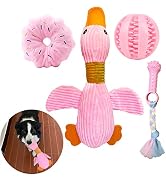 Volacopets Large goose puppy toys, Dog chew Toys squeaky crinkle duck for small medium dog breeds...