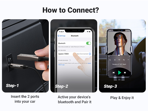 Aux to Bluetooth 5.3 Adapter
