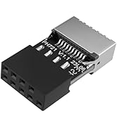 DALQUIS USB 2.0 to USB 3.2 Gen 1 Header Adapter, 9Pin Male to Type-E Key-A Female Mainboard Heade...
