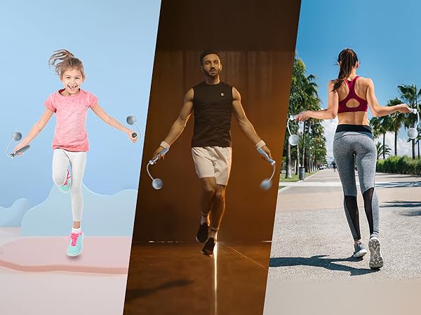 BURNCALO Cordless Jump Rope | Ropeless Fitness Skipping