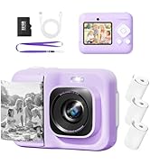 TYPONOS Instant Digital Print Camera for Kids, 1 Pack, Portable Camera with 32GB SD Card &amp; 3 Roll...
